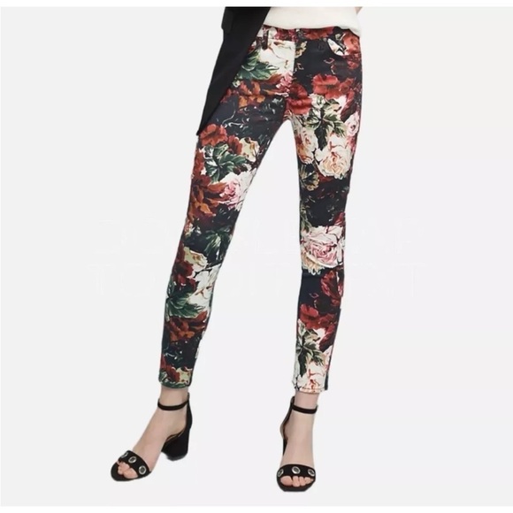 7 For All Mankind - Floral Skinny Ankle Length Jeans- 26 - Picture 2 of 8